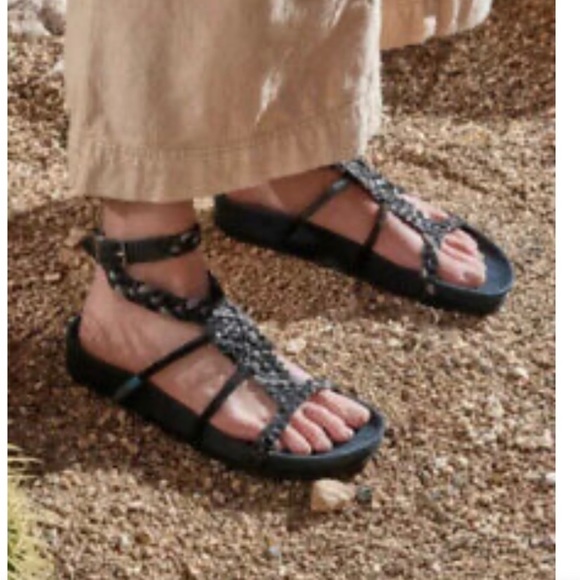 Free People Denali Woven Footbed Sandals Ankle Wrap Gladiator Womens 38 (U.S. 8) - Picture 4 of 8